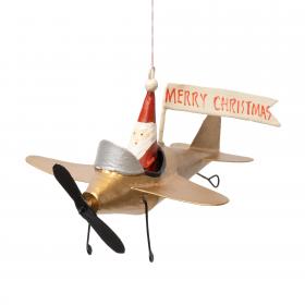 Santa in a Plane Christmas Decoration